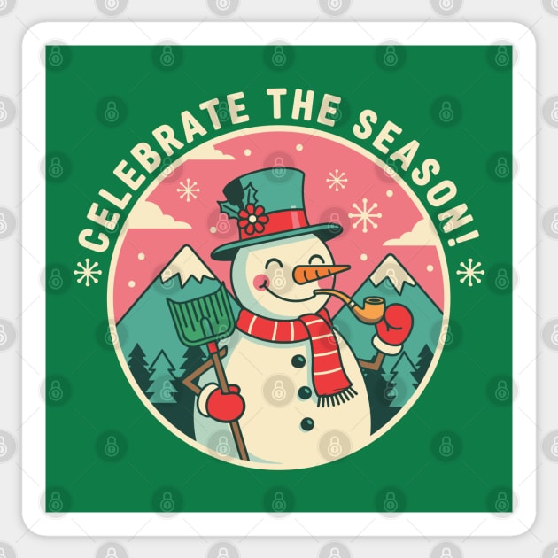Cute Snowman Celebrate the Season Sticker by enrynz